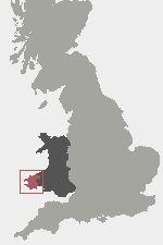 Karte Großbritannien, Wales, Pembrokeshire